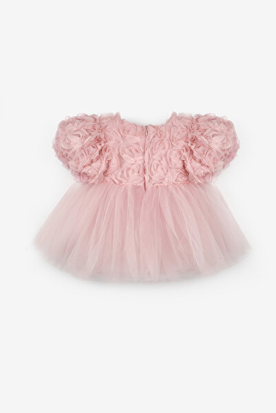 Le Mabelle Dried Rose Detailed Baby Girl Dress - Elina
