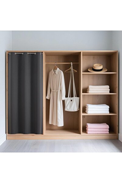 JOYDECO Entry/Closet Door Curtain - Polyester Blackout Panel, Gray