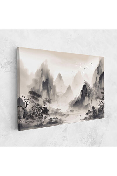 Arthub Canvas Painting, Bedroom And Living Room, Landscapes, Far Away Mountain