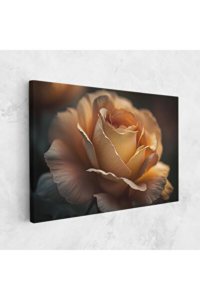 Arthub Canvas Painting, Bedroom And Living Room, Flowers, Light Orange Rose Close Up