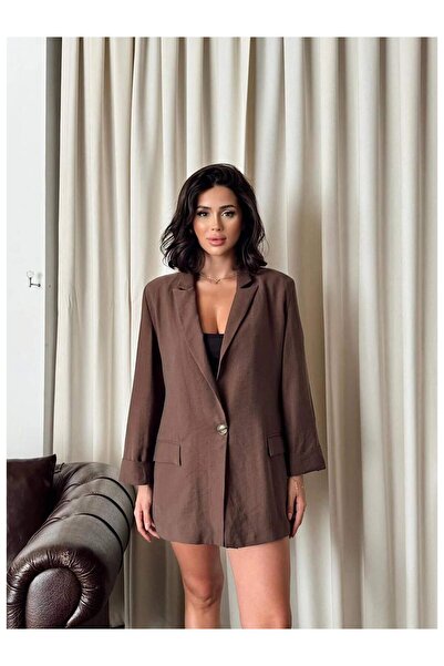 Coral سترة بزر واحد 2003 بني