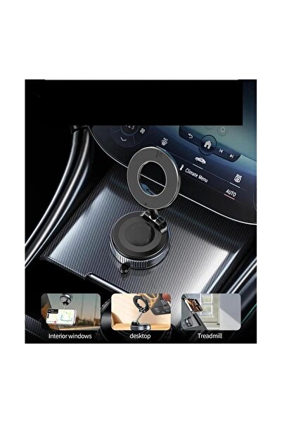 Generic Strong Suction Vacuum Magnetic Mobile Holder - 360° Rotating Retractable Navigation Car Mount