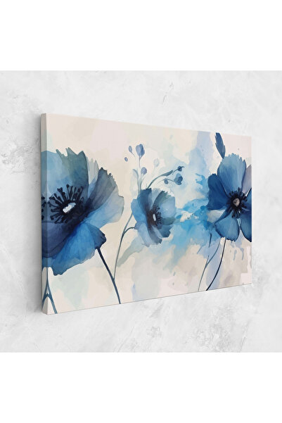 Arthub Canvas Painting, Bedroom And Living Room, Flowers, Blue Poppies