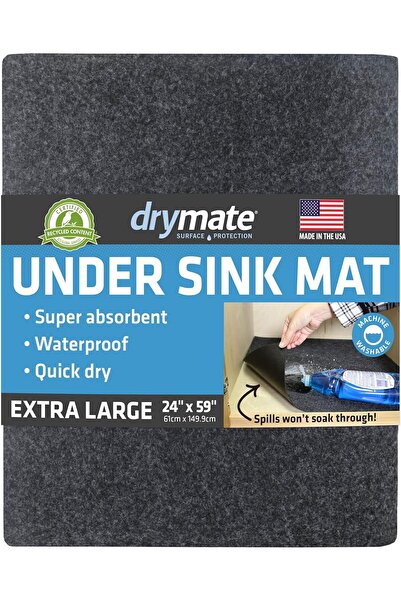 Armor ALL Drymate Premium XL Under Sink Mat (24×59 in) – Absorbent, Waterproof, Non‑Slip, Machine‑Washa