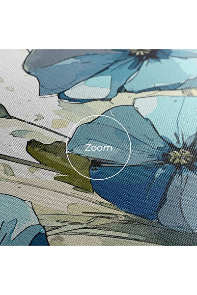 Arthub Canvas Painting, Bedroom And Living Room, Flowers, Blue Wild Plant