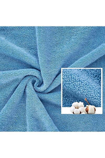 SULFAR 6-Piece Cotton Towel Set - Soft, Odor-Resistant, Highly Absorbent, Quick-Dry (Blue)
