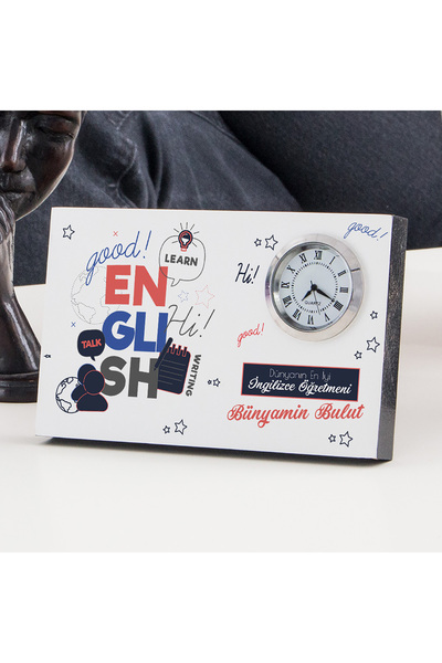 Hediyesepeti English Teacher Gift Message Written Clock Frame