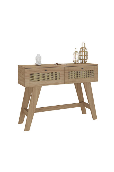 ARTLY Console side table for entryway, living room, and home; oak color; elegant design; 4637