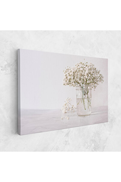 Arthub Canvas Painting, Bedroom And Living Room, Flowers, White Tiny Flower Vase
