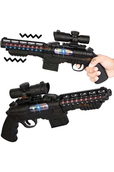 DAT مسدس لعبة كهربائي مزود بإضاءة وصوت - مزود بماسورتين مع إضاءة LED وموسيقى ...