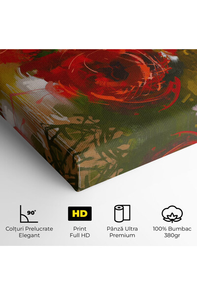 Arthub Canvas Painting, Bedroom And Living Room, Flowers, Red Rose Painting