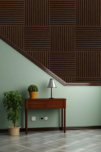 shop Mdf Ahşap Akustik Duvar ve Tavan Paneli 60x60 Cm - Ceviz