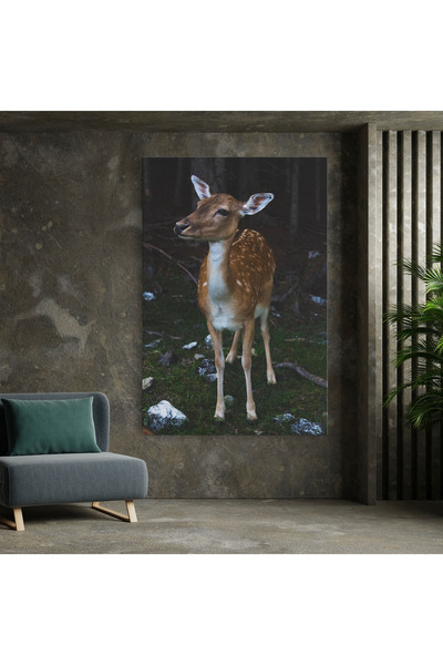 Arthub Canvas Painting, Bedroom And Living Room, Landscapes, Forest Cute Deer
