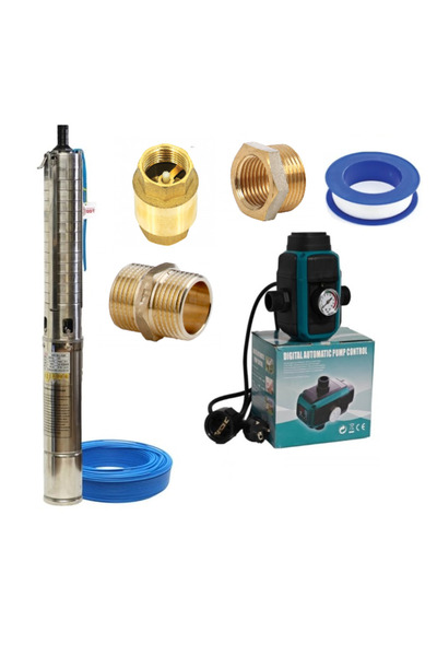 DDT Pachet promoțional Pompă submersibilă 4SP5/12 – 1,8 kW, 8 m³/h + pompă el...