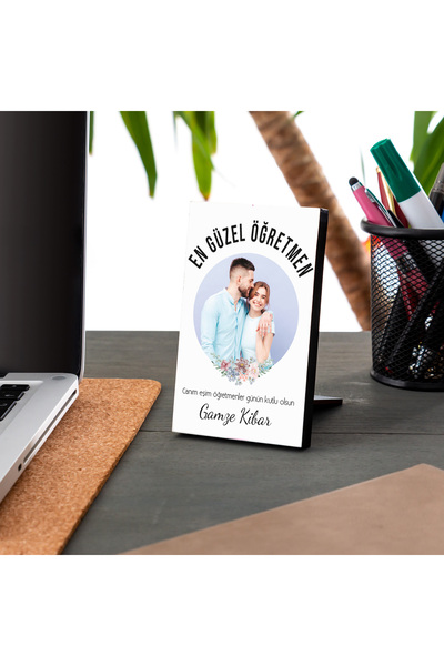 Hediyesepeti Teacher Gift for Husband Photo Printed Desktop Wooden Frame