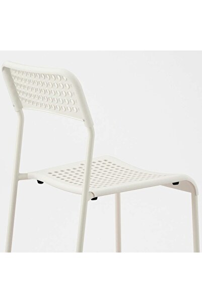 ECVV Plastic Stackable Indoor/Outdoor Rattan-Pattern Chair - White