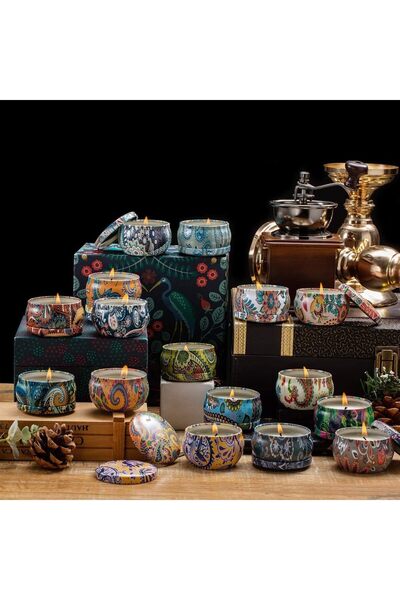 Generic Howemon 16-piece Scented Soy Candle Gift Set (16 Tin Candles) for Aromatherapy