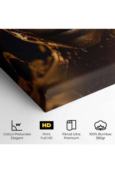 Arthub Canvas Painting, Bedroom And Living Room, Women, Gold Honeycomb Girl