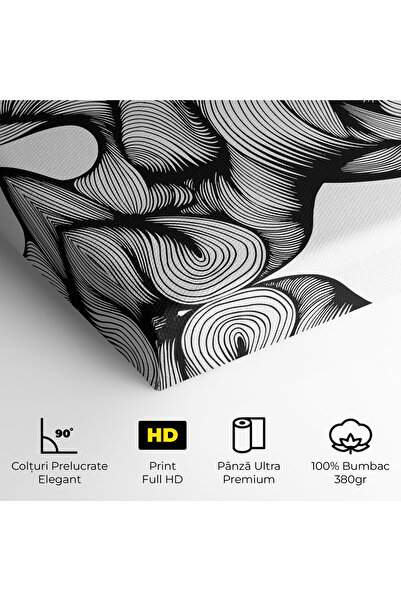 Arthub Canvas Painting, Bedroom And Living Room, Modern, Monochrome Doodle