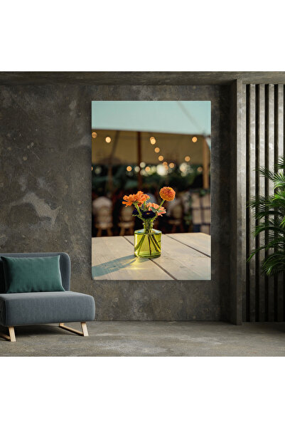 Arthub Canvas Painting, Bedroom And Living Room, Flowers, Orange Flowers Vase