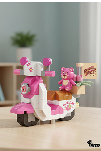 Olomo Mini Blok Motosiklet Seti Detaylı Motor Figürü İnşa Et, Eğitici Hobi Seti