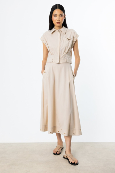 ON Minimalist Crop Shirt - Short Sleeve Shirt Collar Casual