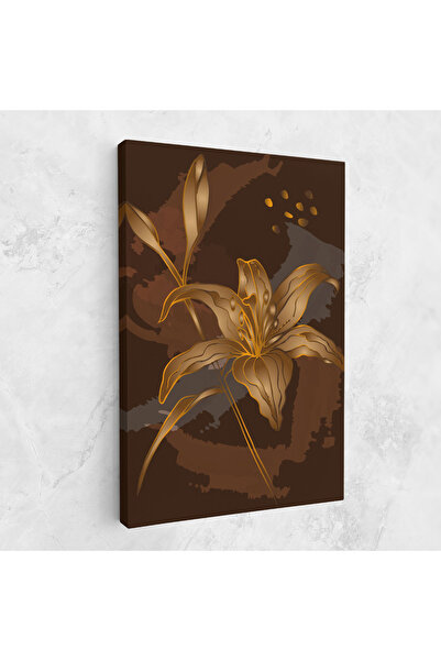 Arthub Tablou Canvas, Dormitor Si Living, Flori, Gold Brown Lily