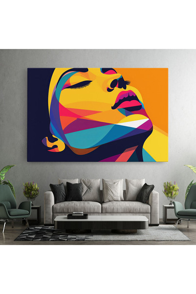 Arthub Canvas Painting, Bedroom And Living Room, Modern, Yellow Pop Face