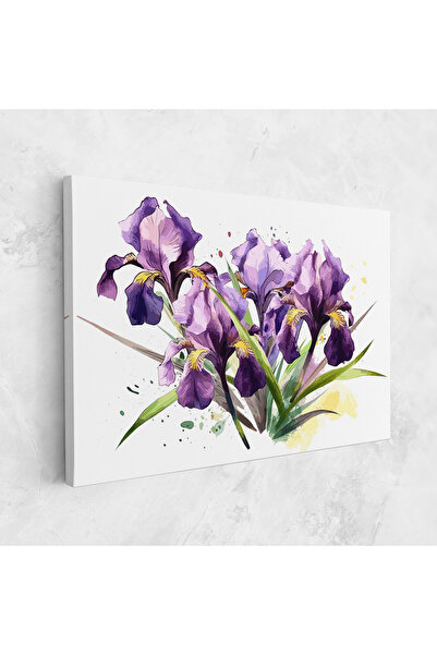 Arthub Canvas Painting, Bedroom And Living Room, Flowers, Watercolor Purple Iris