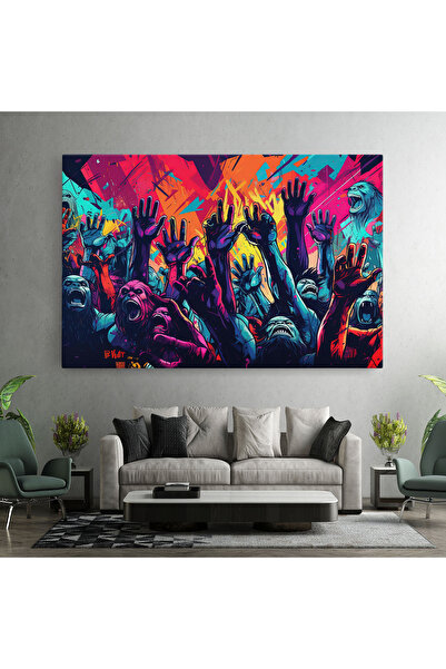 Arthub Canvas Painting, Bedroom And Living Room, Modern, Graffiti Animals