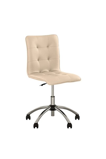 Ergonica Scaun de birou MALMA GTS CHROME, piele ecologică crem