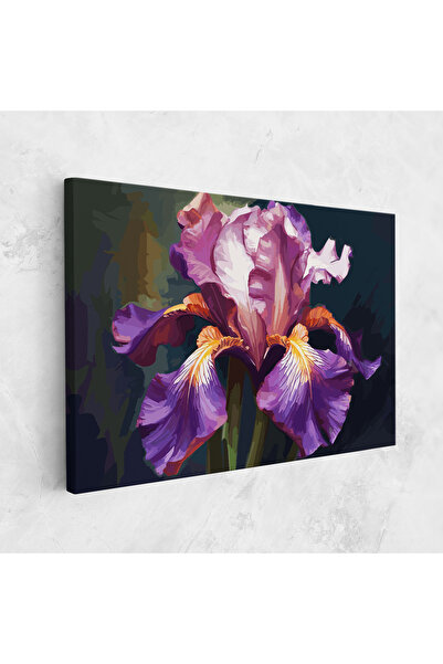 Arthub Tablou Canvas, Dormitor Si Living, Flori, Purple Orange Iris Art