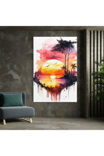 Arthub Canvas Painting, Bedroom And Living Room, Landscapes, Purple Sunset Art