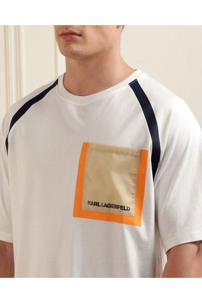 Karl Lagerfeld Men's Oversize T-Shirt, Dirty White, L (INTL)