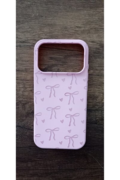 Newon غطاء هاتف آيفون 17 برو ماكس مطبوع بشريط وفيونكة، مصنوع من السيليكون الف...