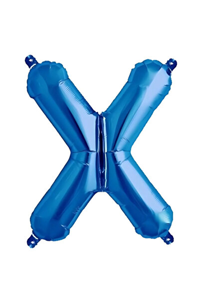 SDEPOT balon folie, albastru, în formă de litera X, 40 cm