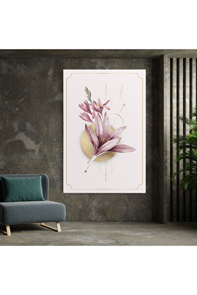Arthub Canvas Painting, Bedroom And Living Room, Flowers, Purple Gold Lily