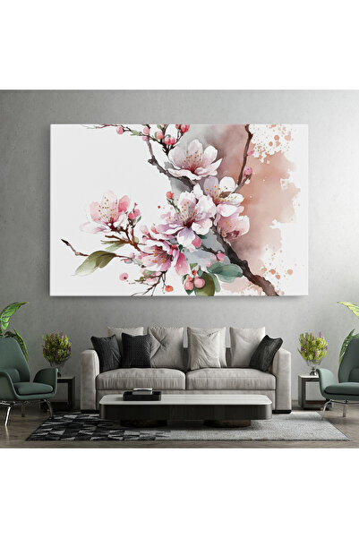 Arthub Canvas Painting, Bedroom And Living Room, Landscapes, Cherry Spring Flower
