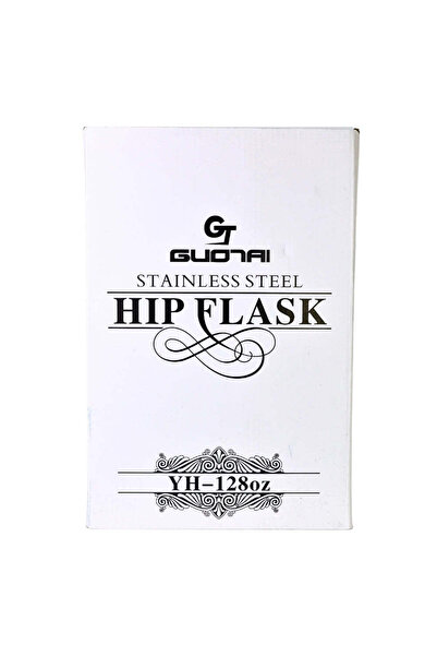 SAFECARE Metal Whiskey Bottle-Shaped Container with “Barrel Aged Whiskey” Message, 3.8 Liters