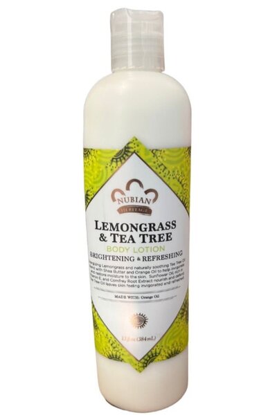 Nubian Heritage لوشن نوبيان برائحة عشبة الليمون وشجرة الشاي 13 أونصة سائلة