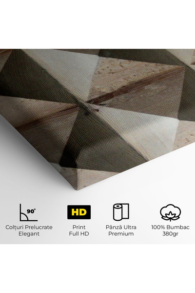 Arthub Canvas Painting, Bedroom And Living Room, Abstract, Cream Pyramid