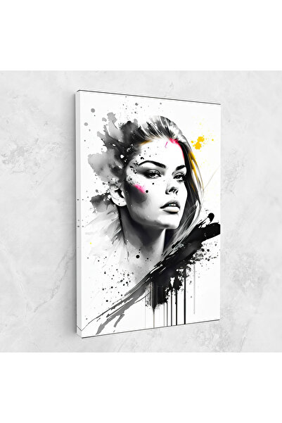 Arthub Canvas Painting, Bedroom And Living Room, Women, Ink Splash Portrait
