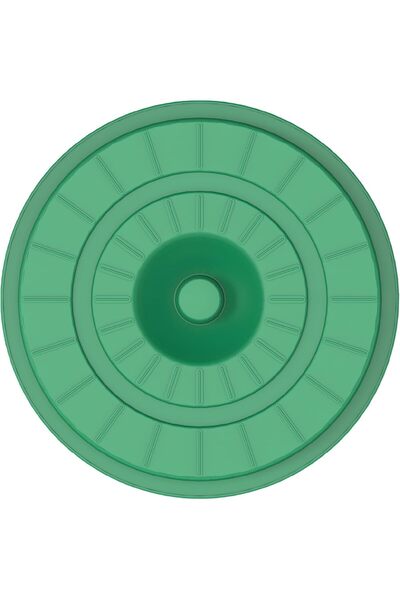 Cosmoplast 100L Round Plastic Trash Bin with Lid - Green (Top-Opening)