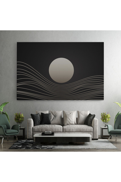 Arthub Canvas Painting, Bedroom And Living Room, Abstract, Grey Moon