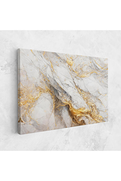 Arthub Tablou Canvas, Dormitor Si Living, Abstracte, Gold Liquid Grey Marble
