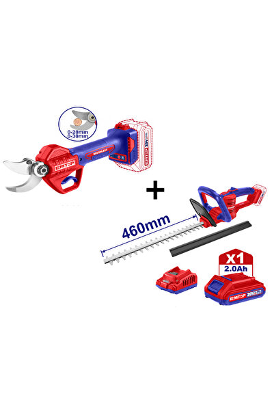 EMTOP Pachet promoțional Foarfece electrice pentru viță de vie + Mașină de tu...