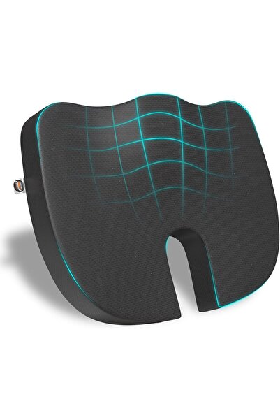 Generic CareFoam Memory Foam Coccyx Seat Cushion for Tailbone Pain Relief, 45×35.5×7.6 cm, Black