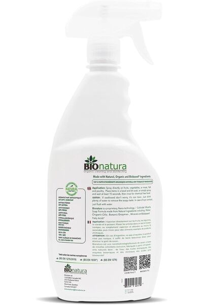 Bionatura Bioneat Organic Fruit & Vegetable Wash - 100% Natural, Non-Toxic - 750 ml
