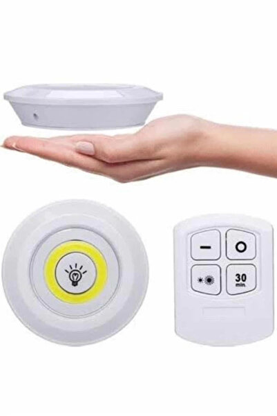 KÜÇÜK HAZİNE Mey İthalat® Yapışkanlı 3'lü Spot Led Işık Lamba Montajsız Pilli...