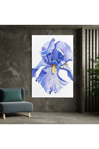 Arthub Canvas Painting, Bedroom And Living Room, Flowers, Purple Iris On White